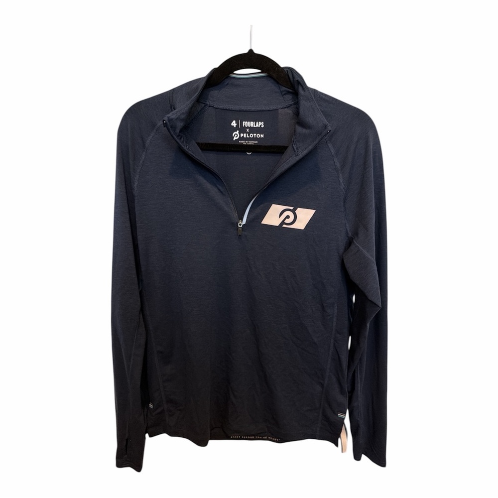 Peloton x Fourlaps Blue Quarter-Zip Pullover Mens size Small